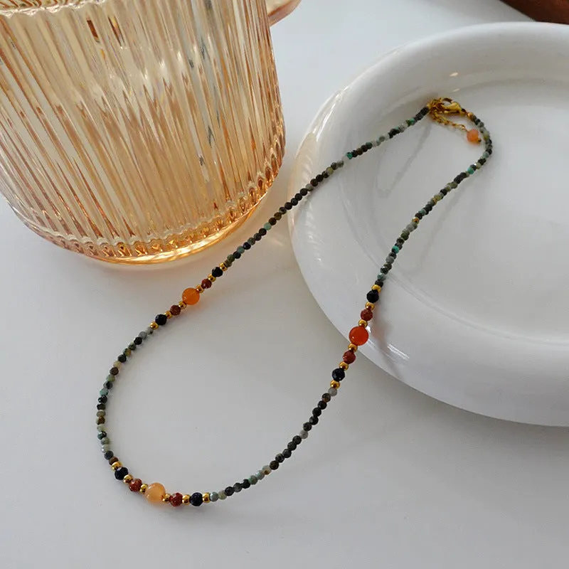 Wholesale Sunflower Natural Stone Alloy Necklaces