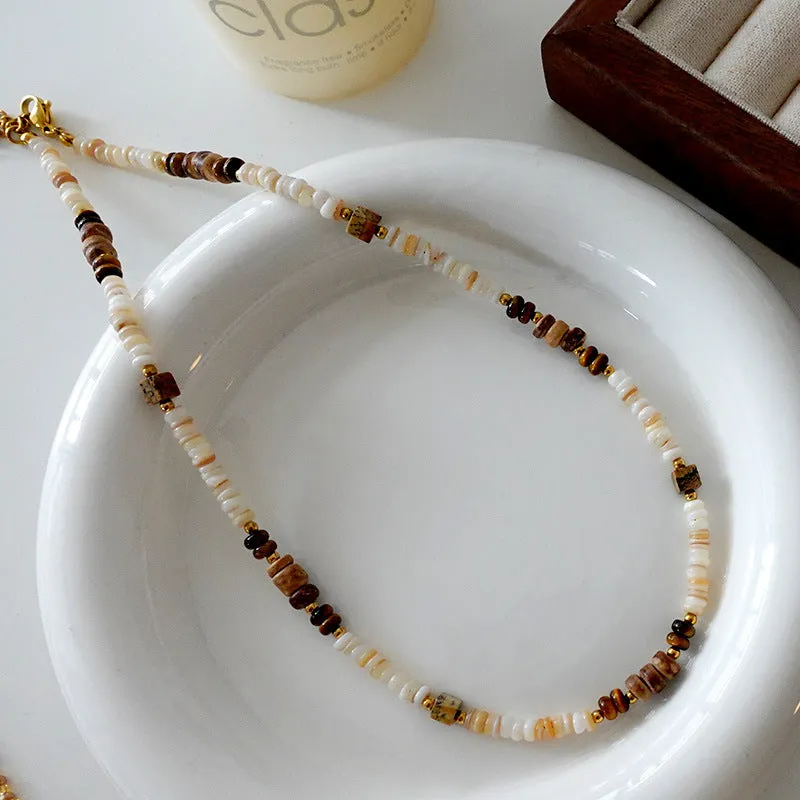 Wholesale Sunflower Natural Stone Alloy Necklaces