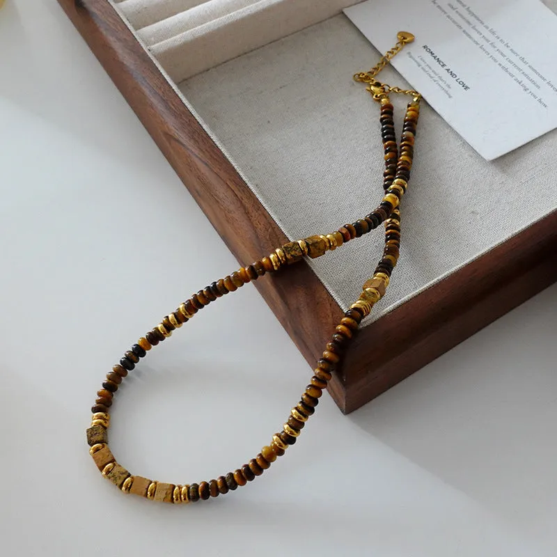 Wholesale Sunflower Natural Stone Alloy Necklaces