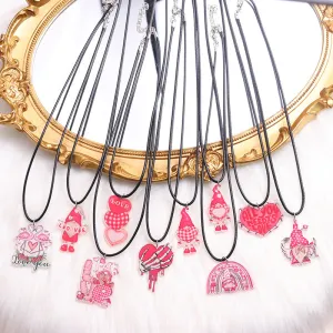 Wholesale Valentine's Day Heart Gnome Rainbow Necklace