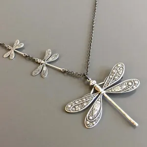 Wholesale Vintage Splicing Dragonfly Pendant Necklace