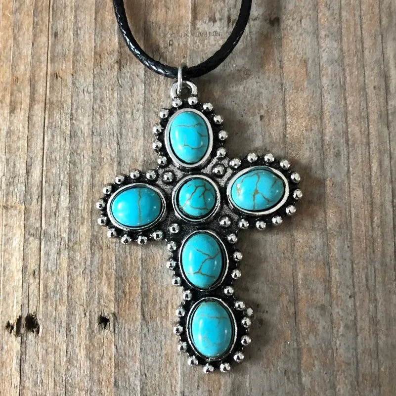Wholesale Vintage Turquoise Cross Necklace