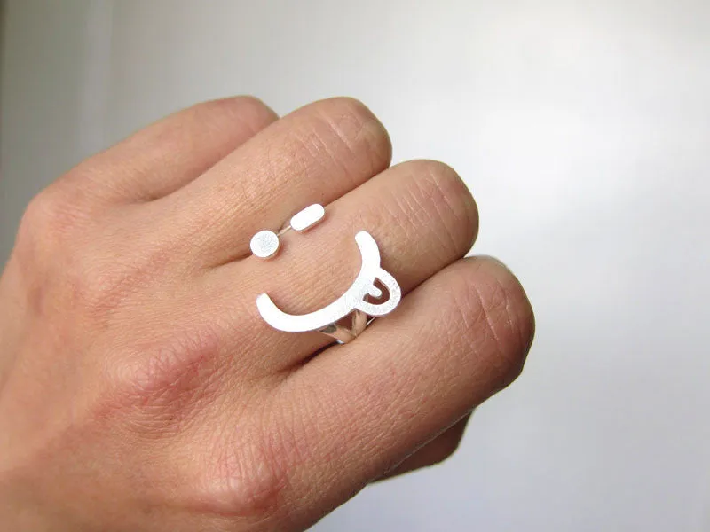 Winky Face Happy Smile Ring