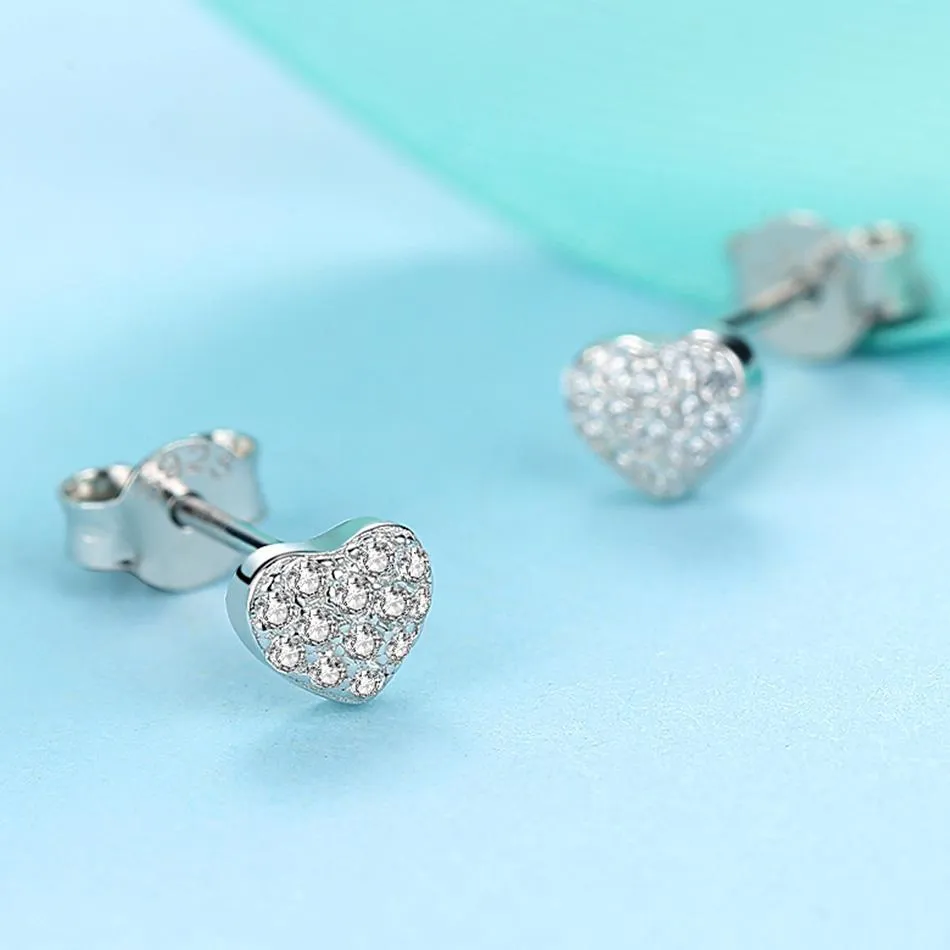 YE2178 925 Sterling Silver Forever Stud Earrings Follow Your Heart Stud Earrings