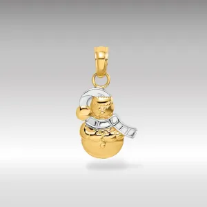 Yellow and White Gold Snowman Charm Model-K9363