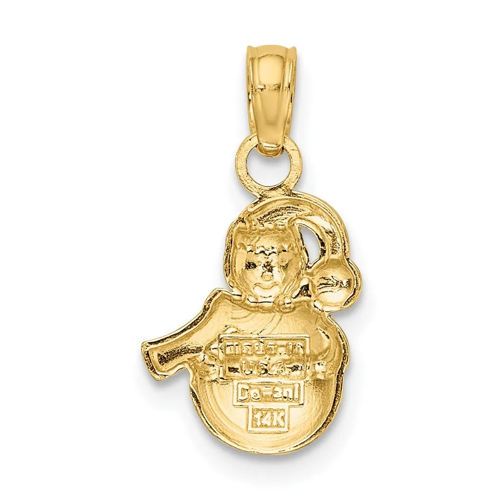 Yellow and White Gold Snowman Charm Model-K9363