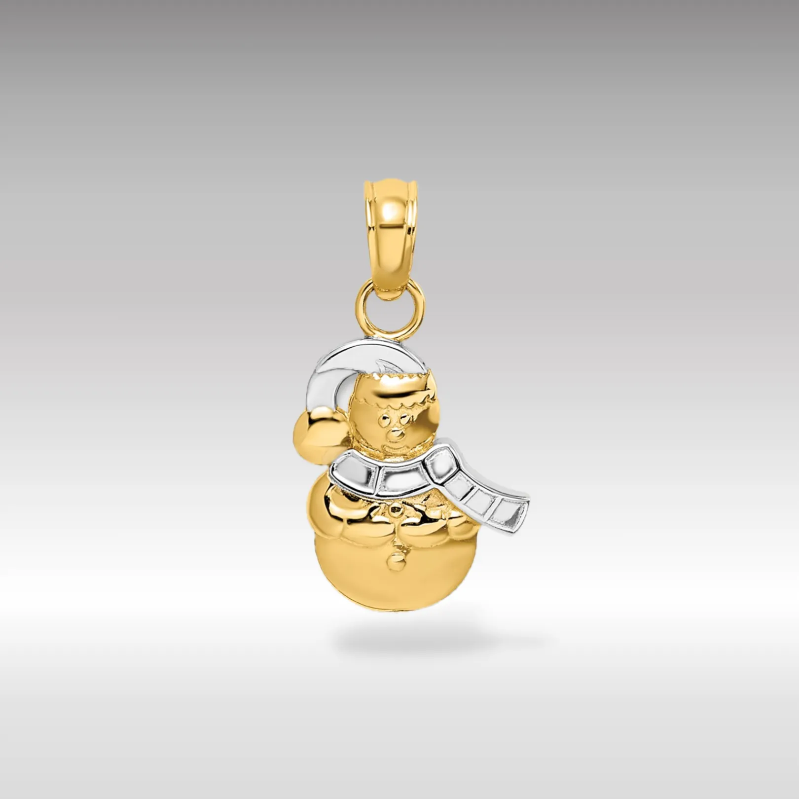 Yellow and White Gold Snowman Charm Model-K9363
