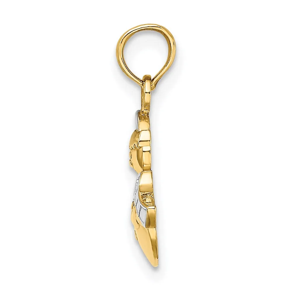 Yellow and White Gold Snowman Charm Model-K9363