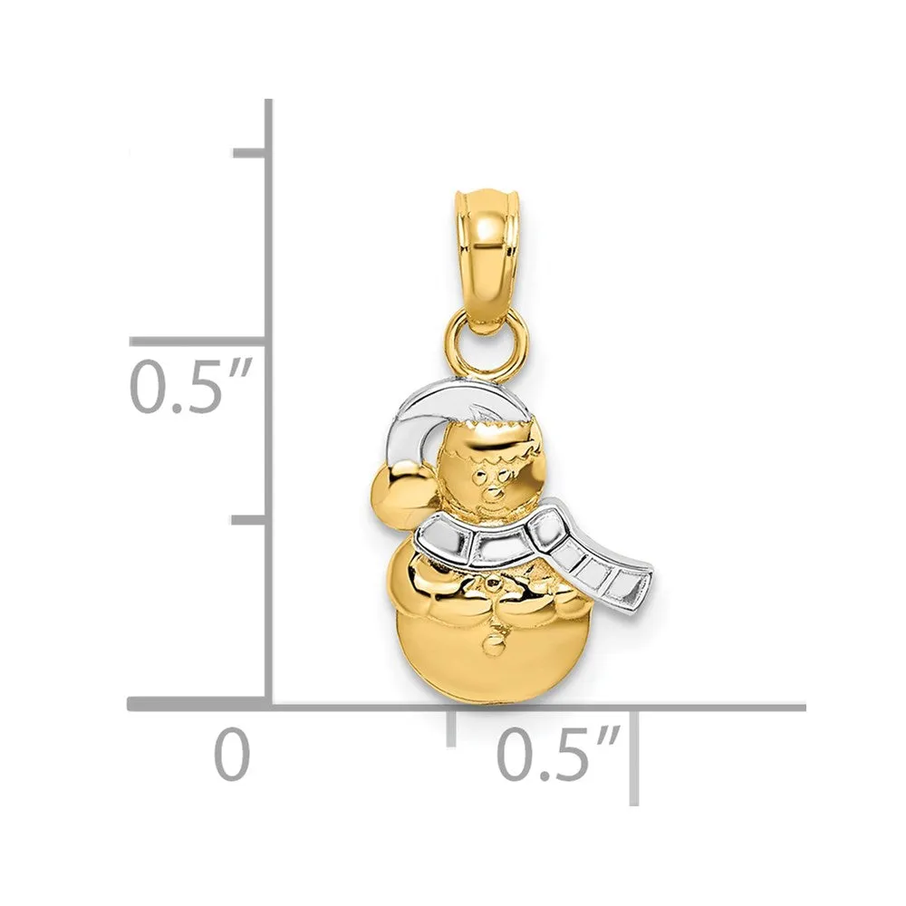 Yellow and White Gold Snowman Charm Model-K9363